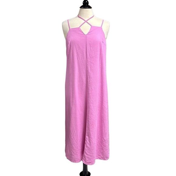 Universal Thread Women’s Linen Spaghetti Strap MIDI Dress Size Large NEW - Picture 1 of 6